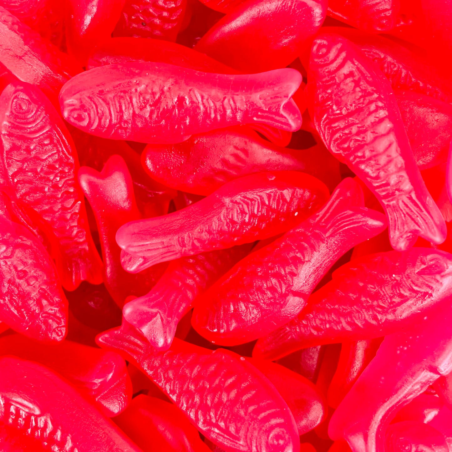 red cherry flavour fish shaped gummy candies