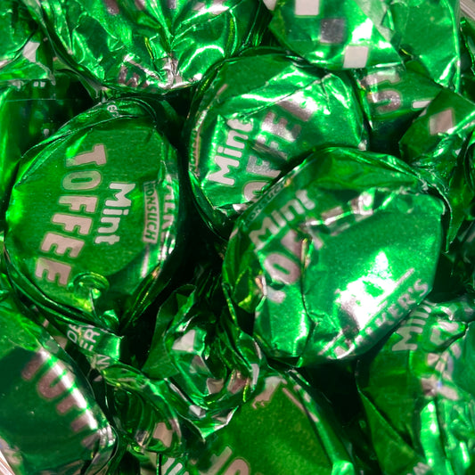 Mint toffees wrapped in green